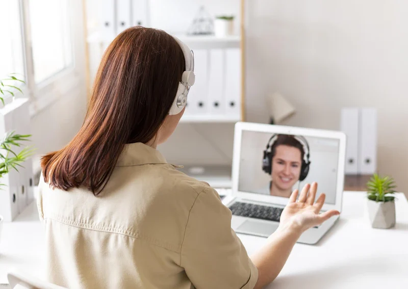Woman starting her rehab admissions process online